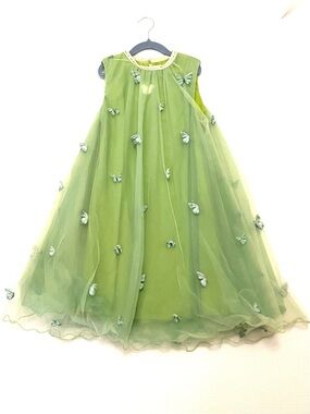Disney Girls Butterfly Tulle Party Dress Green Size 150 US 7/8